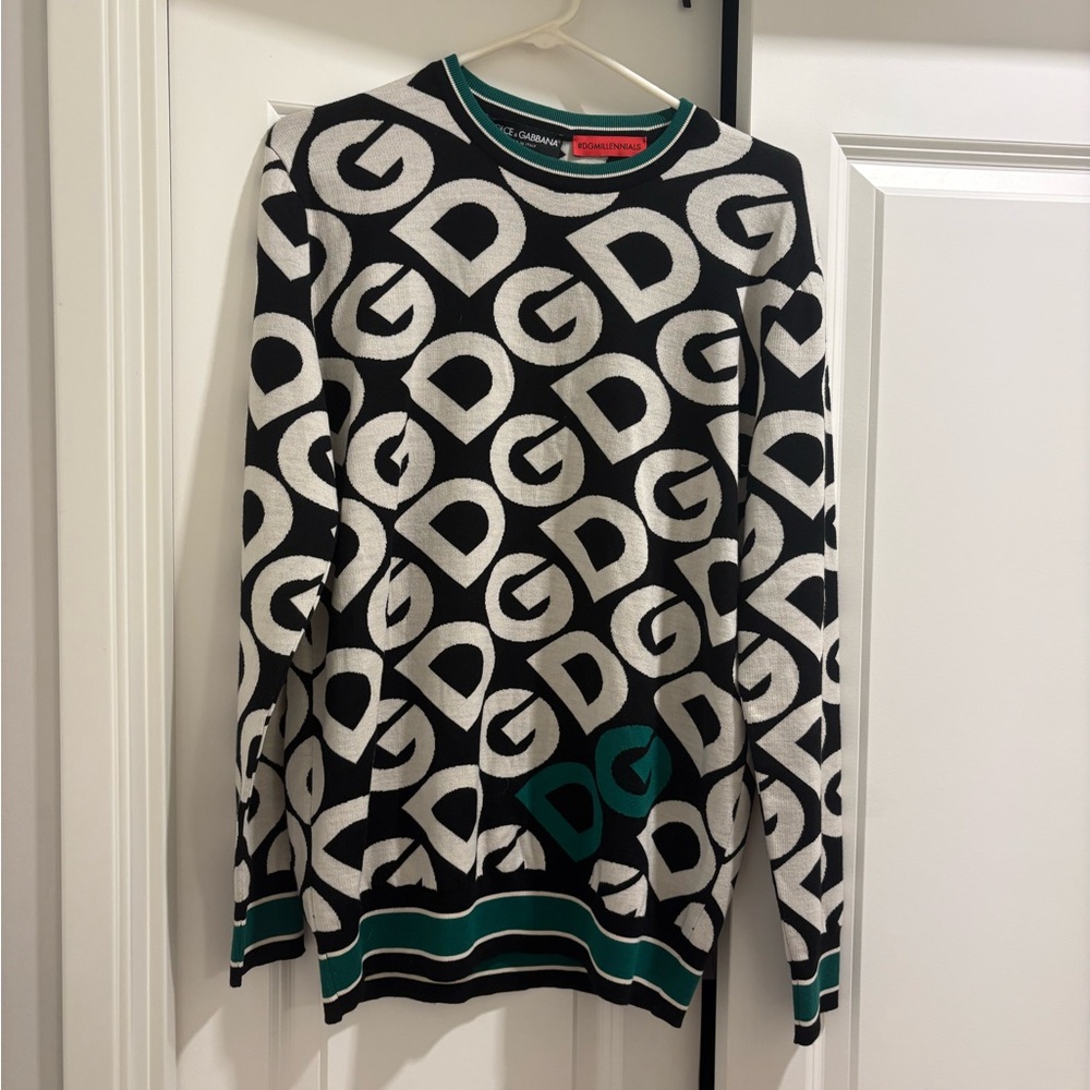 Dolce & Gabbana Black and White Logo Sweater